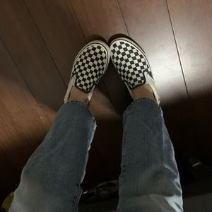 Checker board sneakers vans